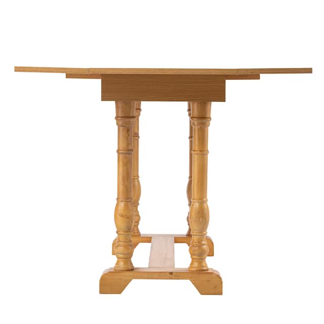 Eddlewood Farmhouse Drop Leaf Trestle Console to Dining Table