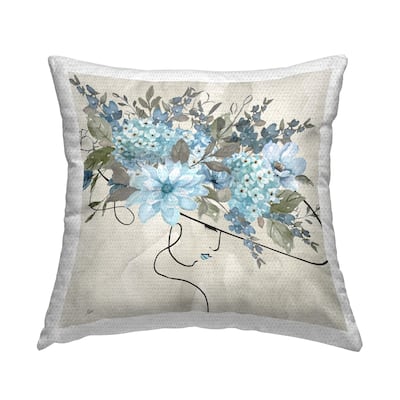 Stupell Floral Fashion Hat Printed Outdoor Throw Pillow Design by Nan