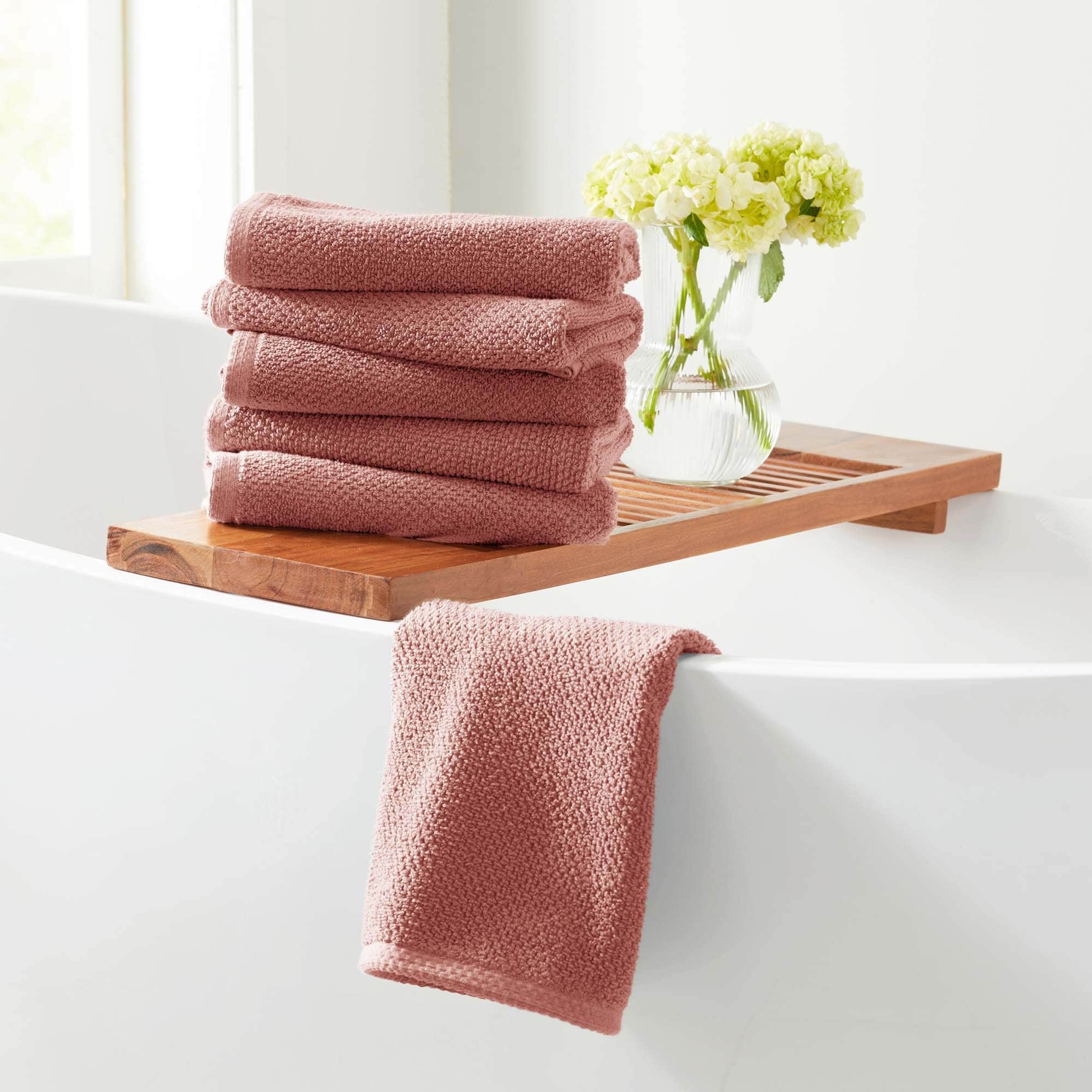 100% Cotton Acacia Collection Ultra Absorbant Popcorn Bath Towels