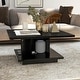 preview thumbnail 34 of 41, Ross Modern Square Coffee Table with Wrap Around Base Shelf and Hidden Storage by Strick & Bolton