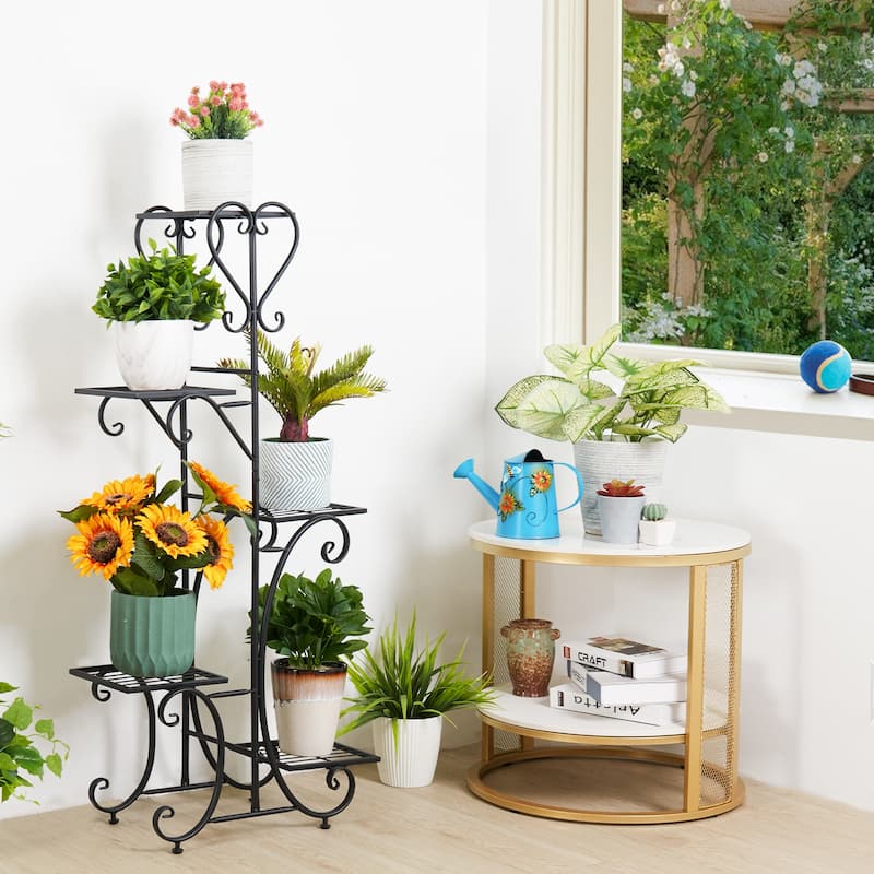 Multi-Tiered Plant Stand Metal Iron Shelf