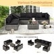 preview thumbnail 4 of 66, EROMMY 6/7 Piece Modular Outdoor Rattan Sofa Set, All-Weather Wicker Patio Furniture with Storage Table, Cushions & Pillows