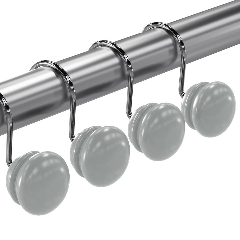Creative Scents Shower Curtain Hooks - Set of 12 - Gray