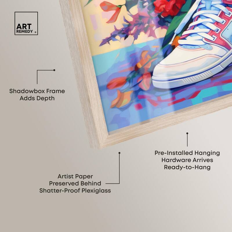 Colorful Sneaker Bouquet II Shadowbox by Art Remedy