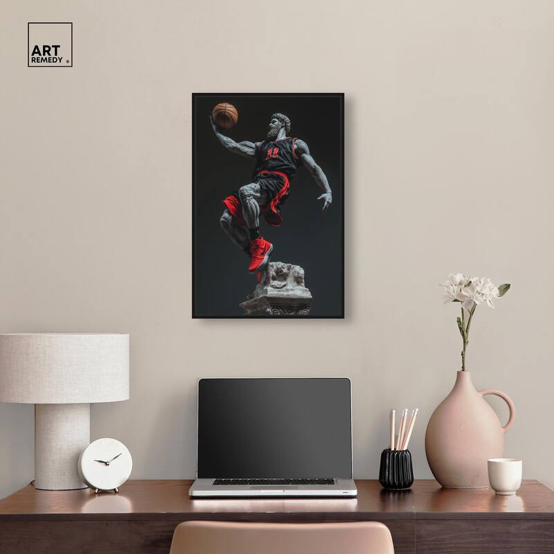 Basketball Sculpture Canvas by Art Remedy