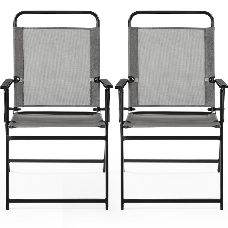 Yaheetech 2pcs Folding Dining Chairs All-weather Folding Lawn Chairs