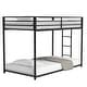 preview thumbnail 7 of 6, Twin over Twin Metal Bunk Bed with Ladders and Full-Length Guardrails