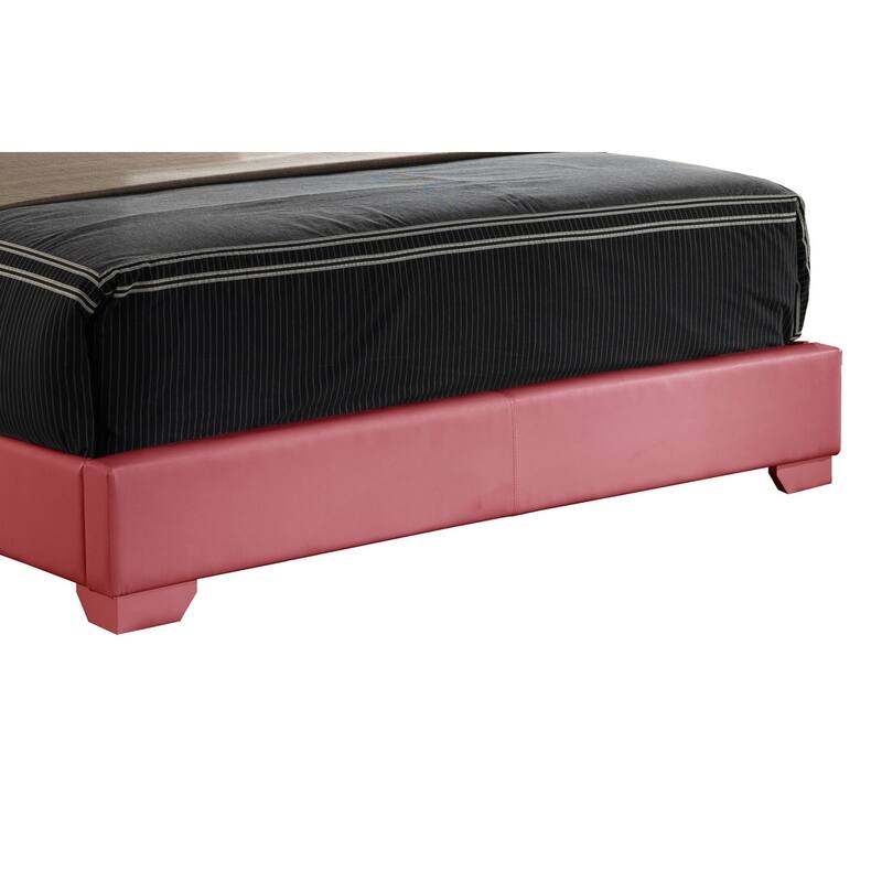Twin Size PU Platform Bed with Foam Filler and Easy Assembly