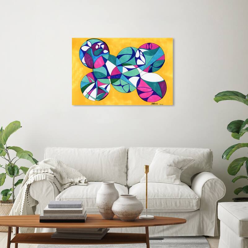 Wynwood Studio Abstract Manuel Roman - Round About Yellow and Mustard Modern & Contemporary Wall Art Canvas Print - 20 x 30