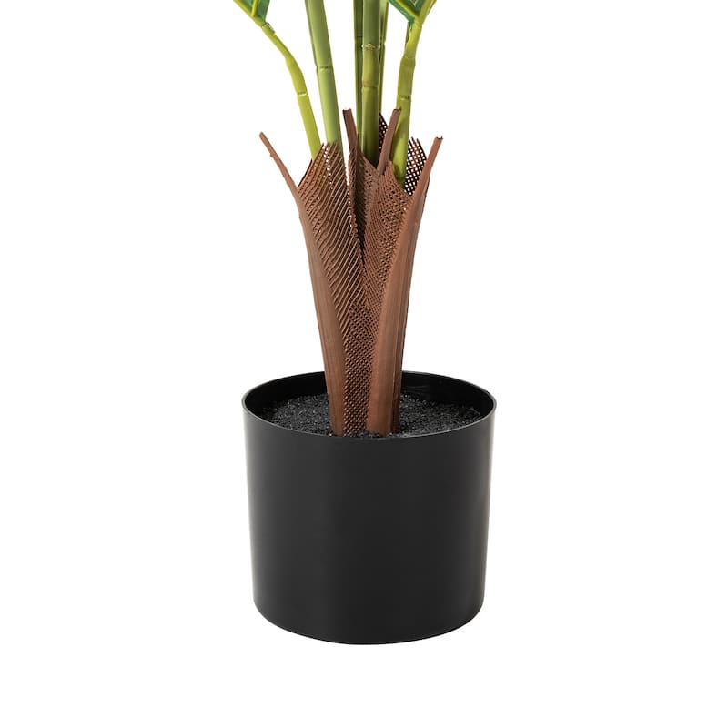 Glitzhome 43"H Real Touch Areca Palm Artificial Fronds Tree in Pot - 19.75"D x 43.25"H