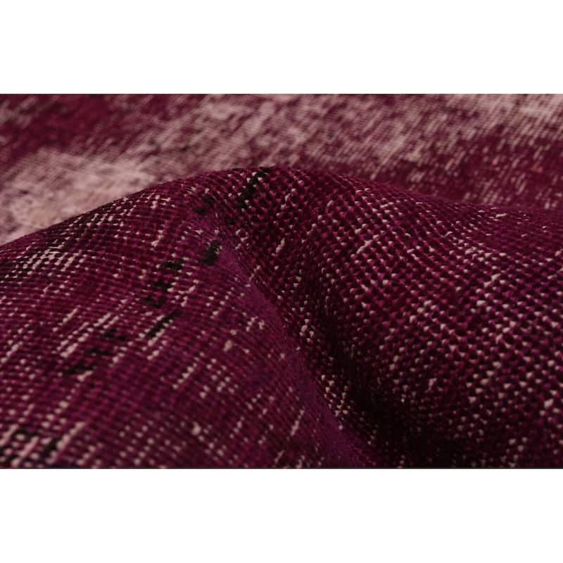 ECARPETGALLERY Hand-knotted Color Transition Dark Magenta Wool Rug - 9'7 x 12'10
