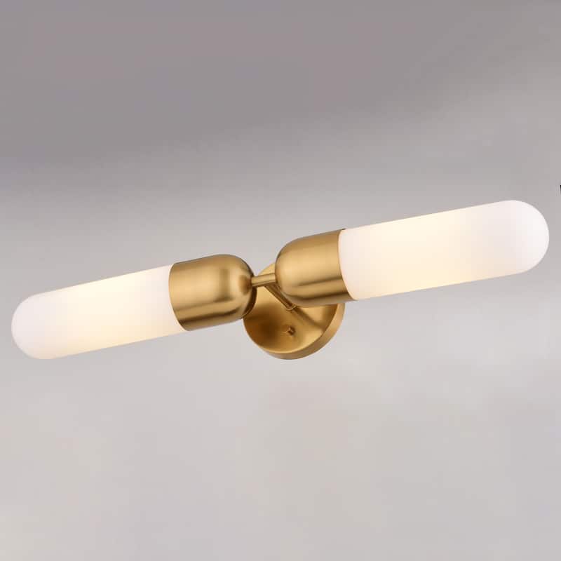 Thalia 24.75 in. Bath Bar Vanity Light White Glass Shade