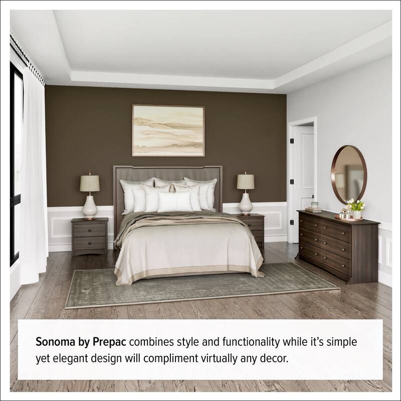 Prepac Fremont Superior 5-Drawer Chest for Bedroom - Spacious and Stylish Chest of Drawers, Espresso