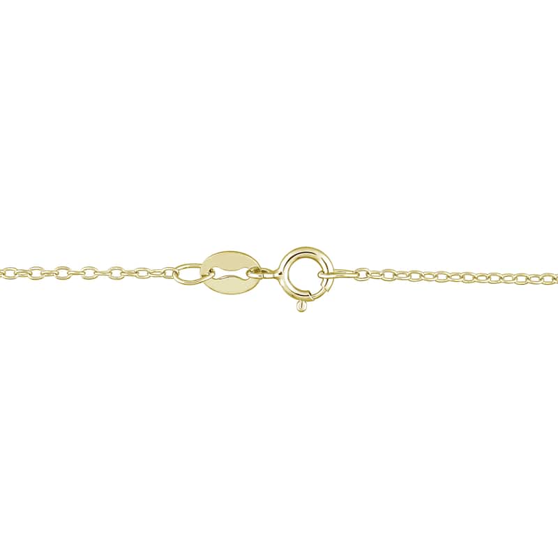 Miadora 1/5ct TDW Diamond Oval Link Necklace in Yellow Plated Sterling Silver