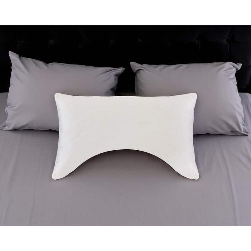 HomeRoots Cotton Latex Foam And Wool Hypoallergenic Ergonomic Standard Size Bed Pillow - Ivory - Soft - Standard