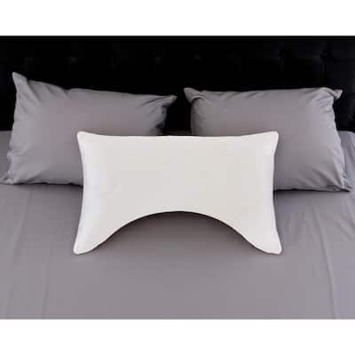 HomeRoots Cotton Latex Foam And Wool Hypoallergenic Ergonomic Standard Size Bed Pillow - Ivory