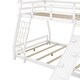 preview thumbnail 8 of 23, House Bunk Beds for Kids, Wood Twin Over Queen Bunk Bed with Climbing Nets and Climbing Ramp,Playhouse Bunk Bed for Girls Boys