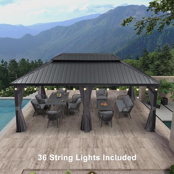 PURPLE LEAF Outdoor Galvanized Steel Hardtop Gazebo