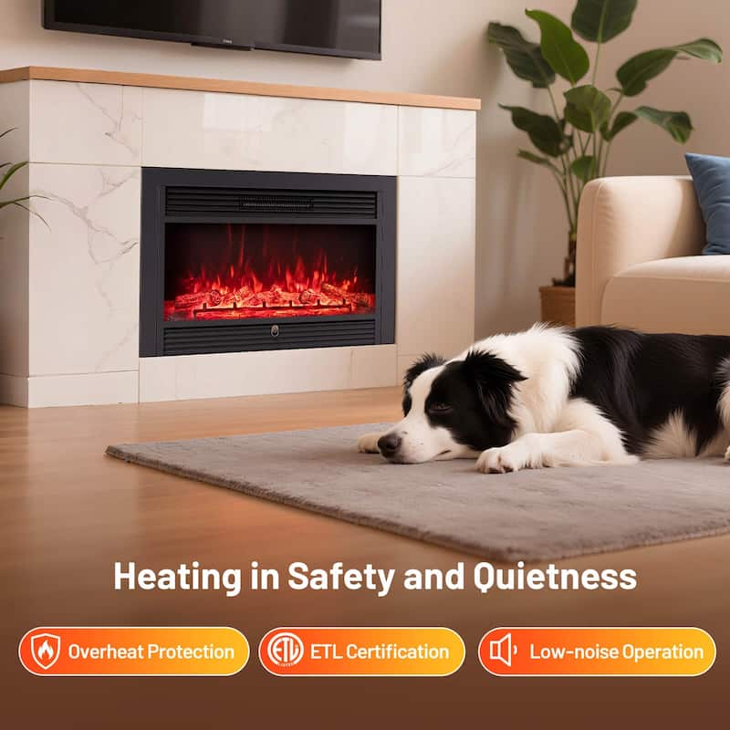 Costway 33" Electric Fireplace Insert 750W Recessed Fireplace Heater - See Details