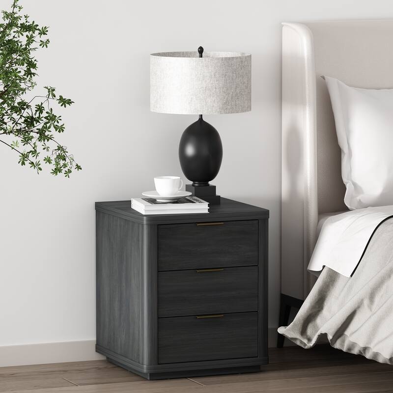 Manhattan Comfort Evelyn 20" Nightstand (3-Drawer) - Grey