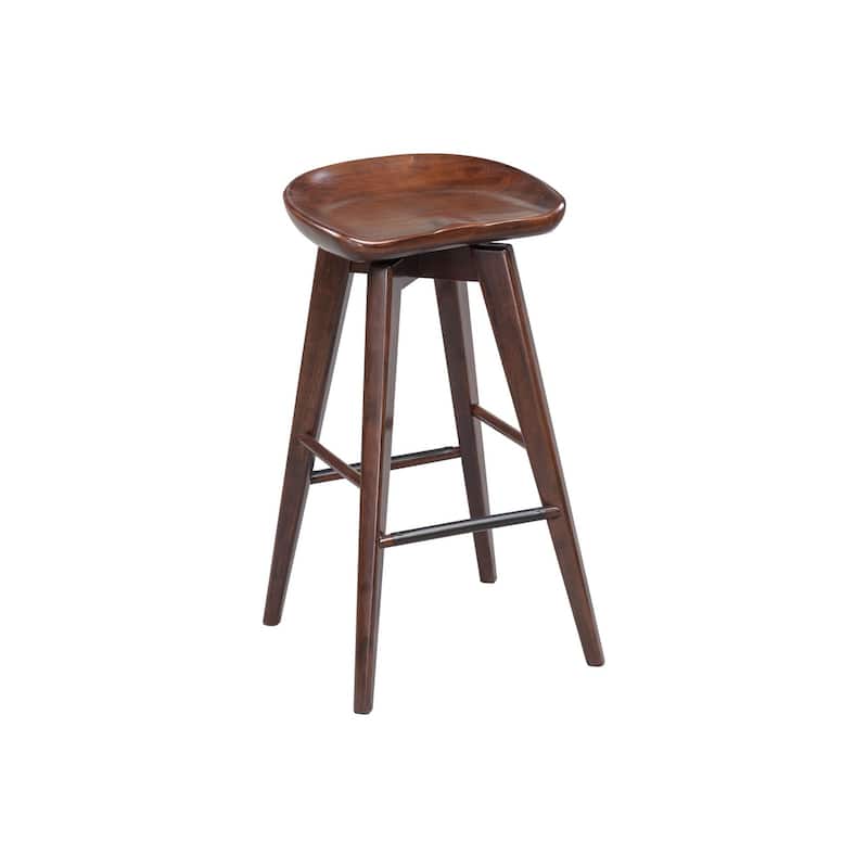 Bali Backless Wood Swivel Indoor Barstool - N/A