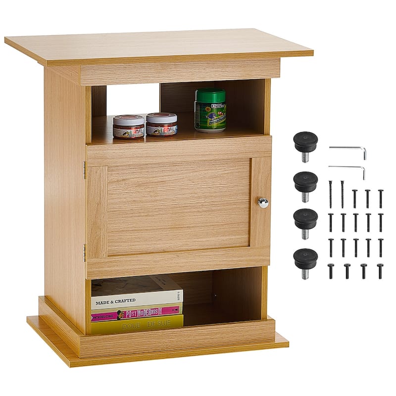 Aquarium Stand Reptile Tank Stand with Storage, Cabinet and Hardware Kit - Wood 20 gallons