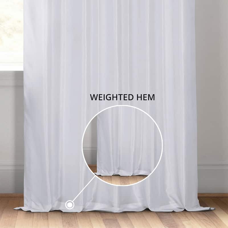 Exclusive Fabrics Solid Vintage Textured Faux Dupioni Silk Pleated Blackout Curtain (1 Panel)