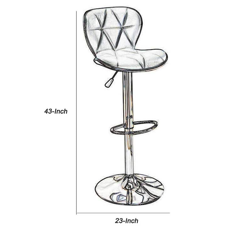 Adjustable Counter Height Bar Stool with Cushioned Seat, Silver Base, Modern Seating for Kitchen or Dining Space