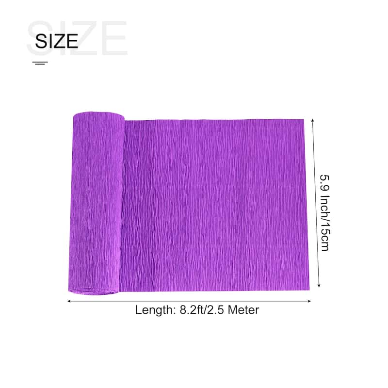 3pcs Crepe Paper Roll Decoration 8.2ft Long 5.9 Inch Wide