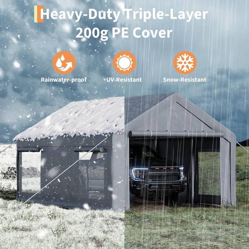 10x20x10 FT Carport Canopy for SUVs, Trucks & Watercraft Protection