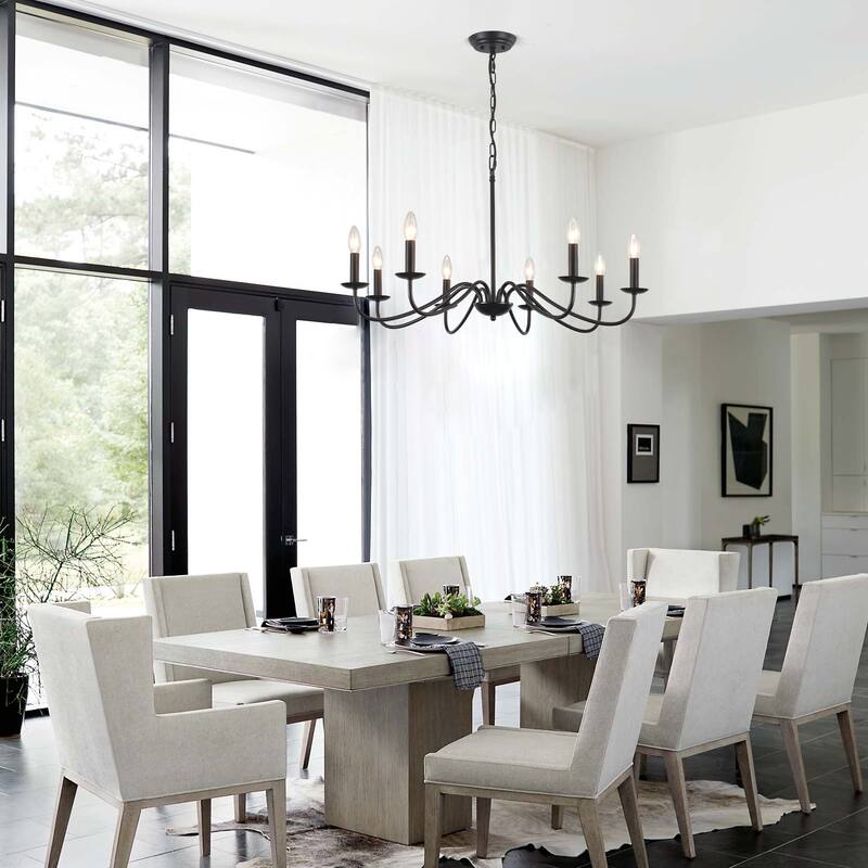 8-Light Farmhouse Candle Chandelier for Bedroom, Kitchen, Living Room and Foyer