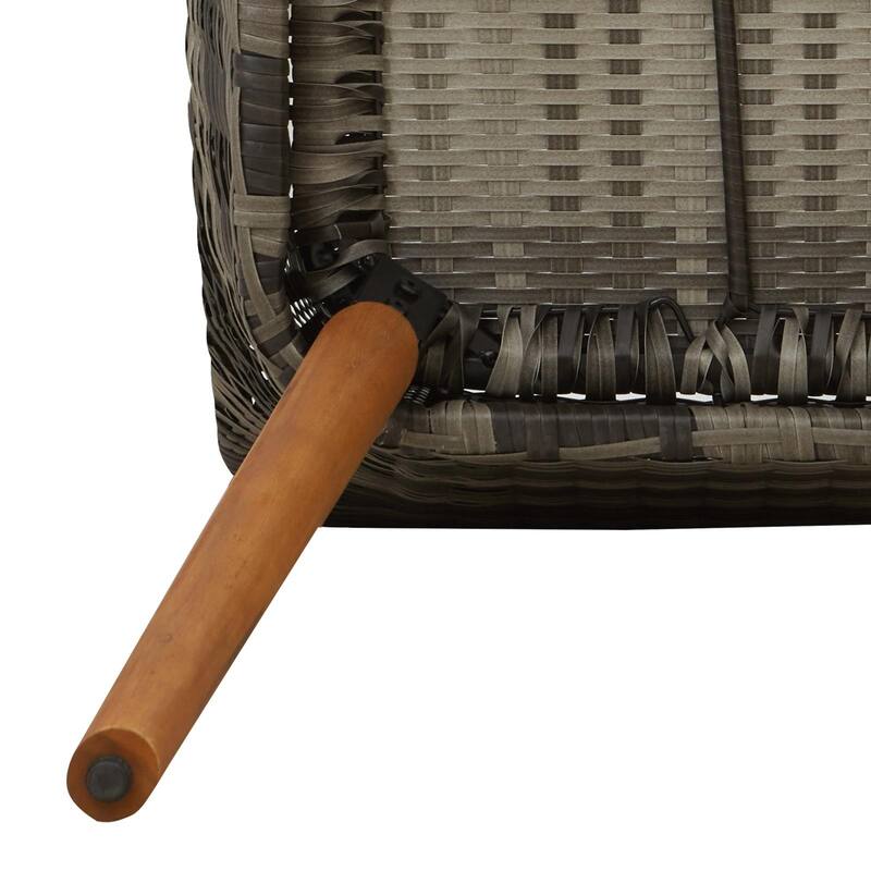 vidaXL Patio Chairs 2 Pcs Patio Wicker Dining Chair with Cushions Poly Rattan - 21.7 x 24.6 x 32.3