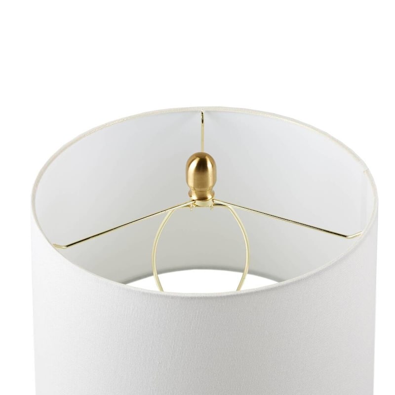 Modern Geometric Table Lamp with Fabric Shade and LED Bulb Included