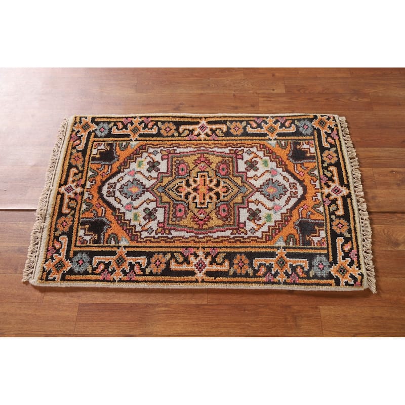 Heriz Serapi Oriental Rug Handmade Medallion Wool Carpet - 2'0"x 3'0"