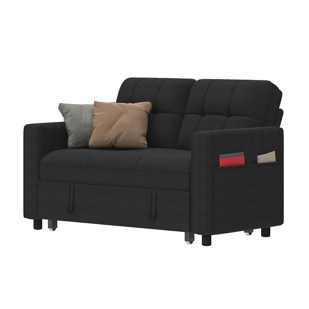 Moasis 3-in-1 Multi-Functional Sleeper Sofa with Iron Frame Pull-Out Bed,Loveseat Bed with USB Port