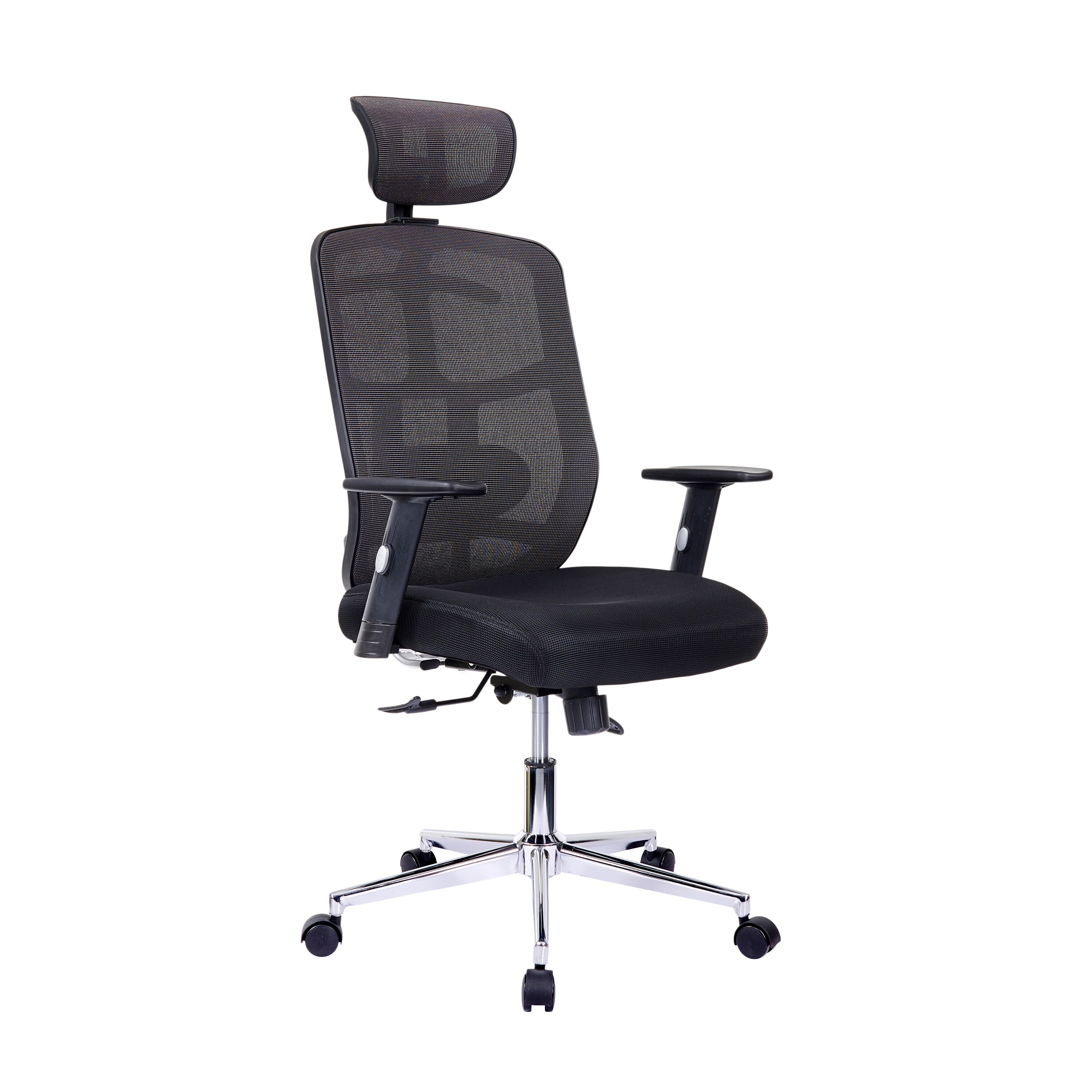 Black chrome office chair online