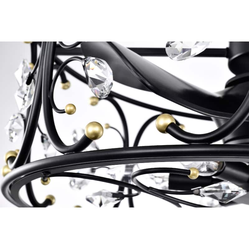 Raja 24 Inch Crystal Glam Style Fandelier with Remote