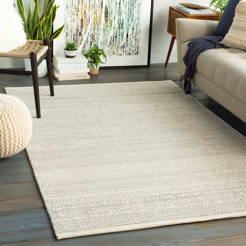 Livabliss Aleah Handmade Wool Moroccan Area Rug - Khaki - 9'9" Square