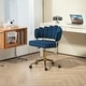 preview thumbnail 21 of 118, Velvet Home Office Desk Chair, Height Adjustable Task Chair, Armless Single Chair with Wheels, 360° Swivel Vanity Chair - N/A Navy