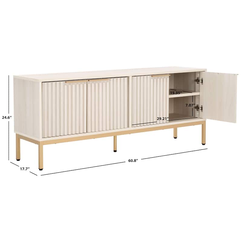 SAFAVIEH Lylia 4-Door Entertainment Media Stand (Fits up to 65" Flatscreen TV) - 60.8 in. x 17.7 in. x 24.6 in.