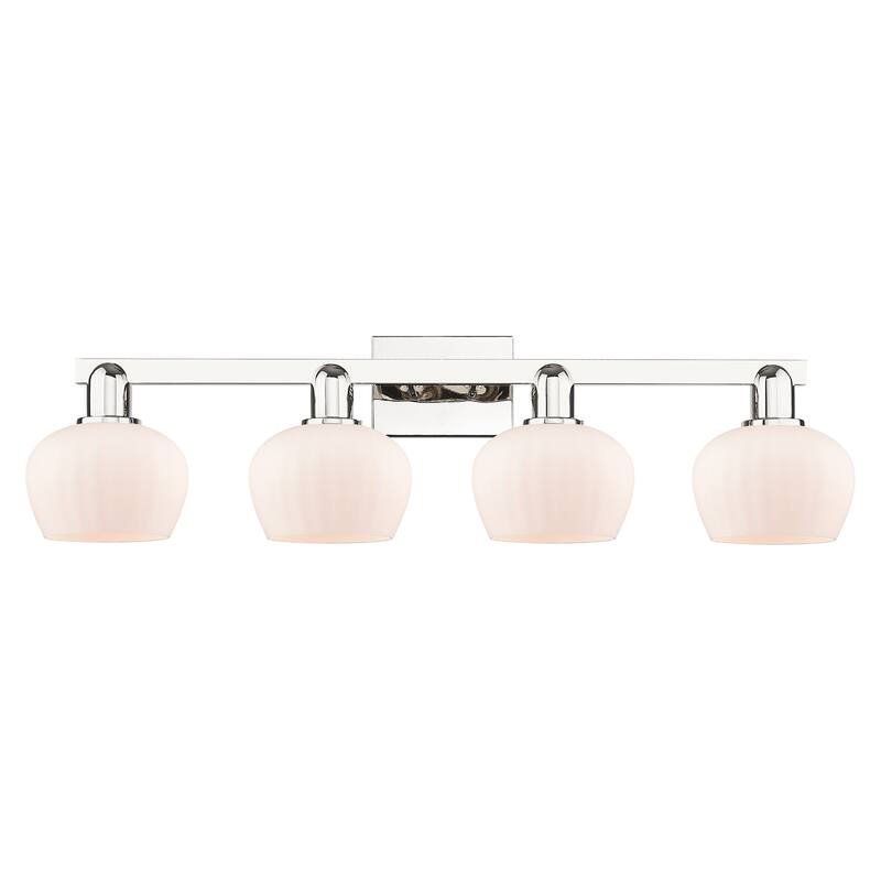 Innovations Lighting 716-4W-10-34 Fenton Vanity Fenton 4 Light 34" - Polished Nickel / Matte White