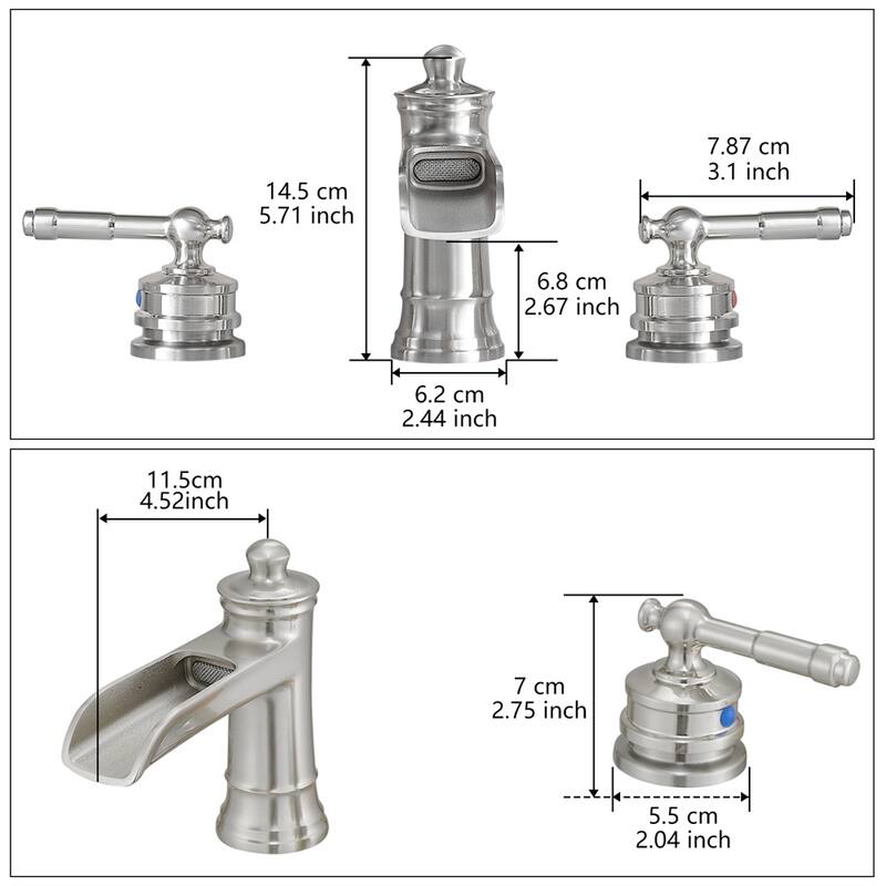 Bathroom Faucets for Sink 3 Hole ORB 8 inch Widespread Sink Faucet - Brushed Nickel