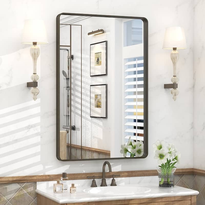 Aluminum alloy Framed Tempered Glass Wall Bathroom Vanity Mirror