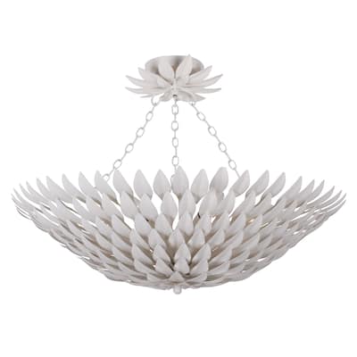 Broche 6 Light Matte White Ceiling Mount