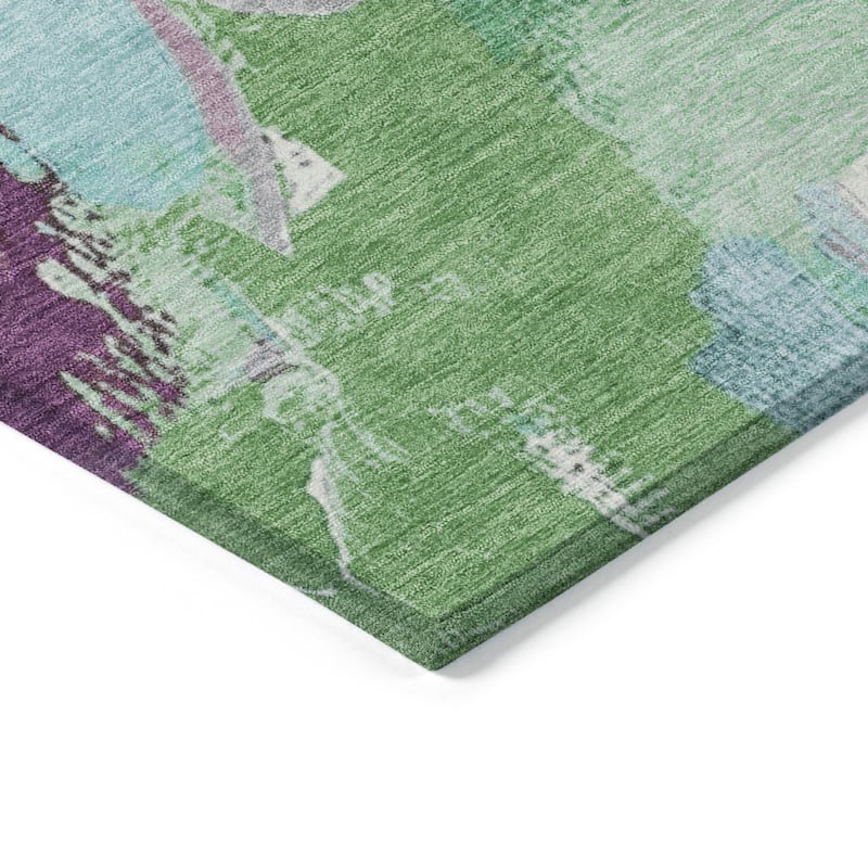 HomeRoots Abstract Transitional Rectangle Outdoor Rug