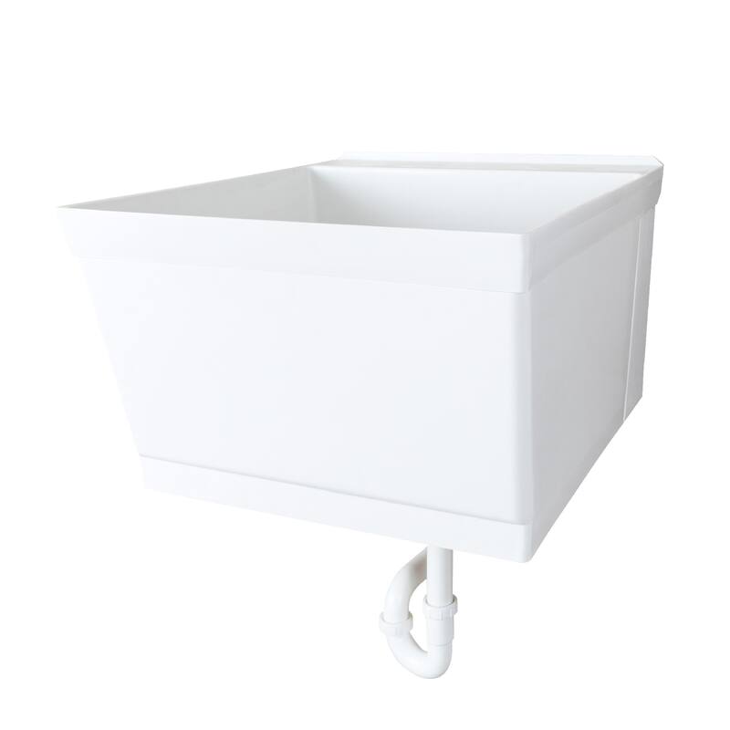 TEHILA 19-Gallon Wall-mounted Utility Sink 22.88 in. W with Drainage Kit