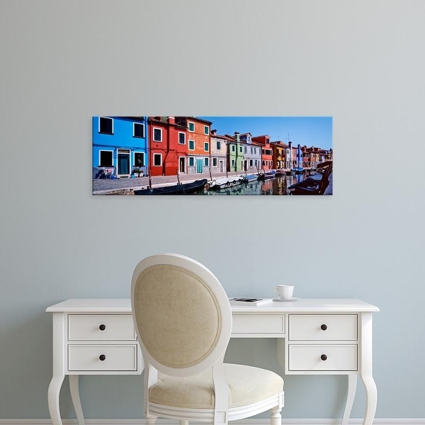 Easy Art Prints Panoramic Images's 'Houses at the waterfront, Burano, Venetian Lagoon, Venice, Italy' Canvas Art
