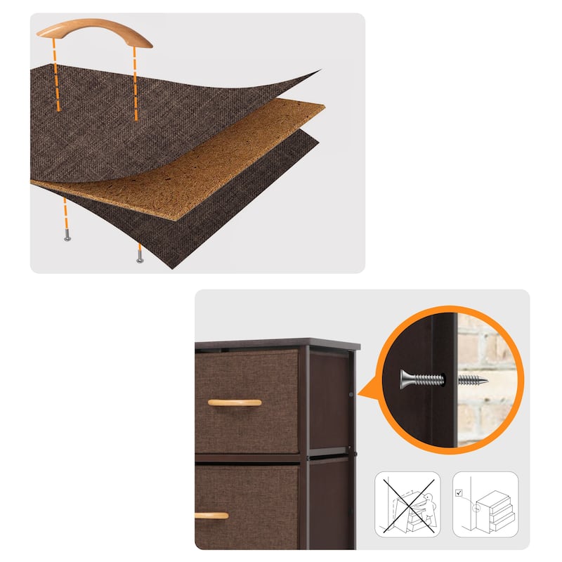 Pellebant Fabric Wide Dresser Storage Tower with 9 Drawers