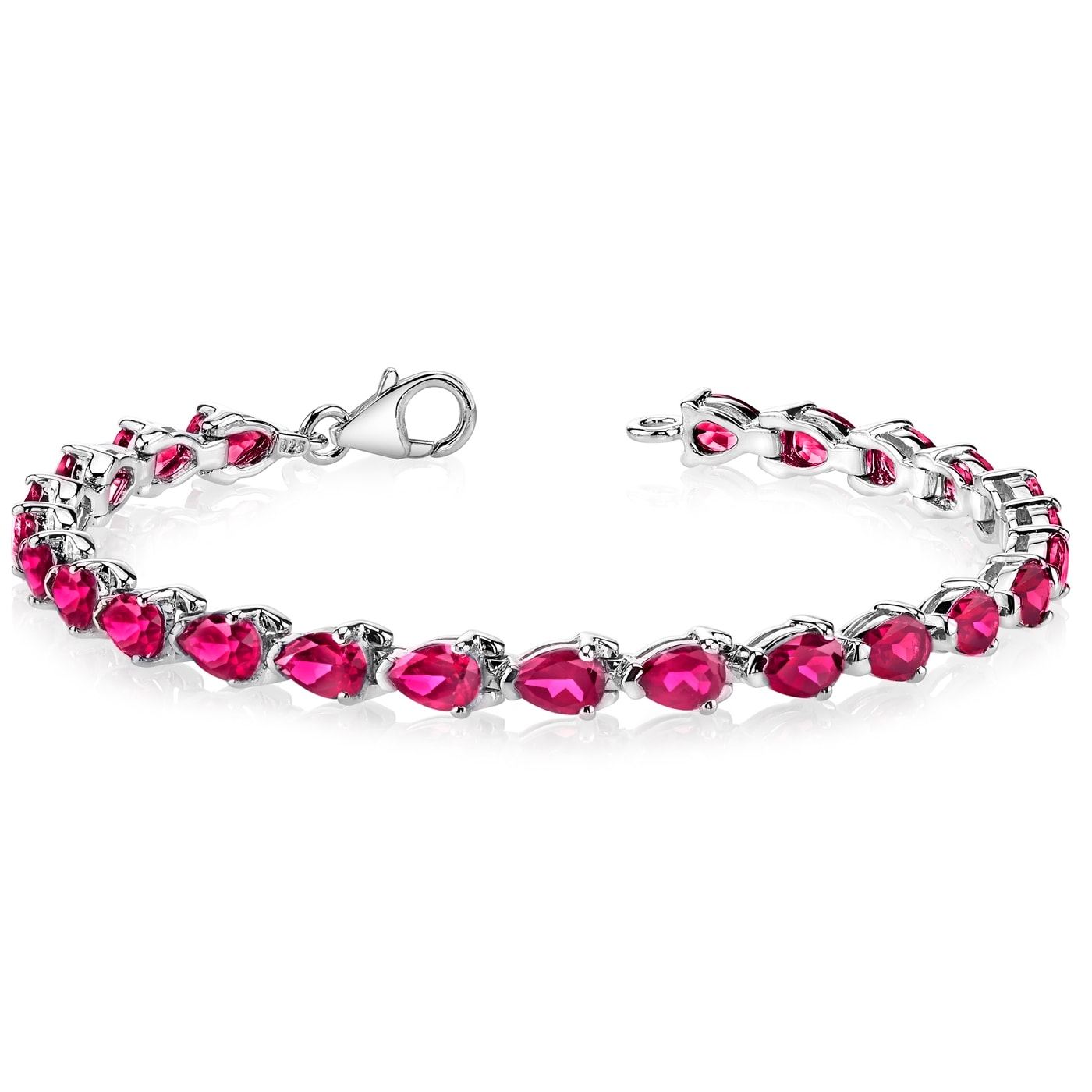 Oravo 9.5 ct Ruby Tennis Bracelet in Sterling Silver