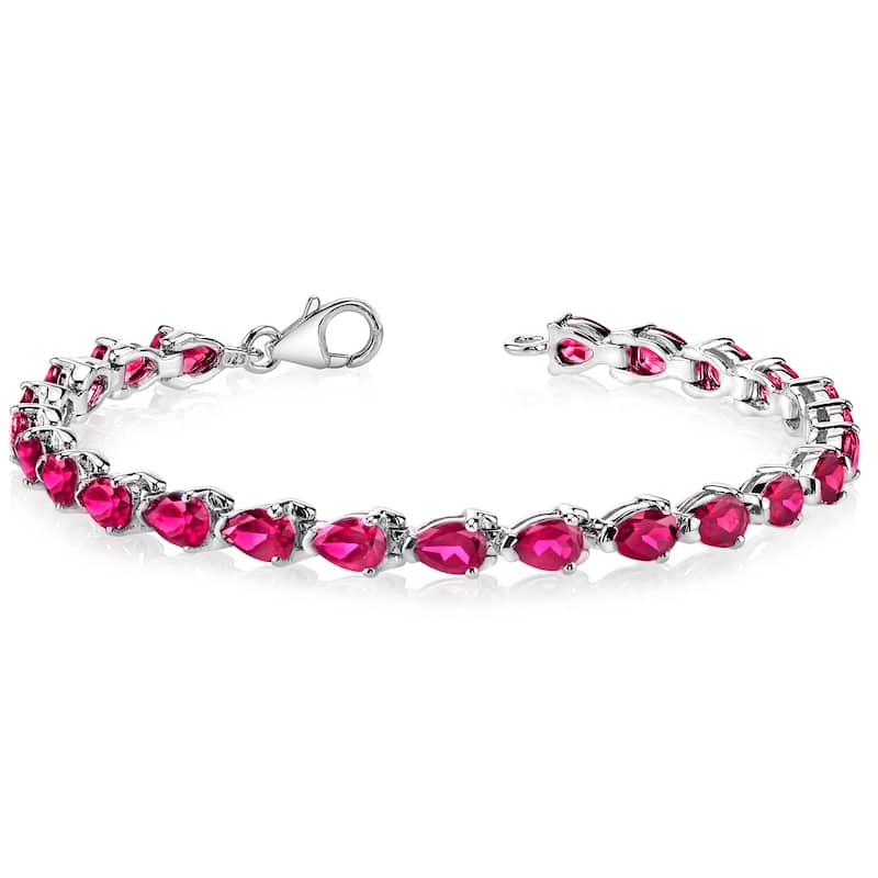 9.5 ct Ruby Tennis Bracelet in Sterling Silver
